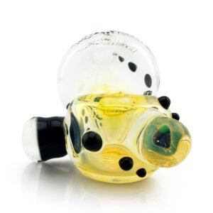 Helix piece with black colored dots around a yellow fumed head